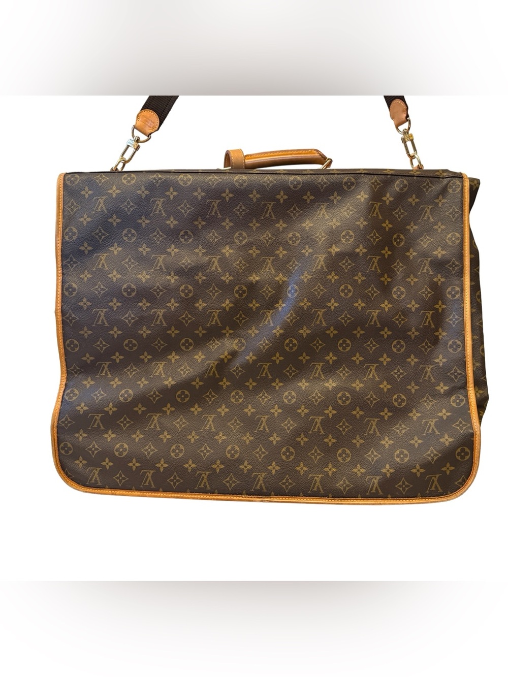 Louis Vuitton Monogram Garment Bag 4 Hangers Strap Vintage Travel Luggage